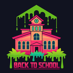 illustration of a background Back to School T-Shirt Design