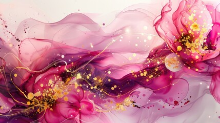 Delicate splashes of rose and gold intertwine