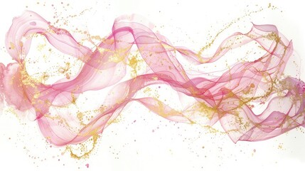 Delicate splashes of rose and gold intertwine