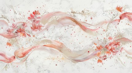Delicate splashes of rose and gold intertwine