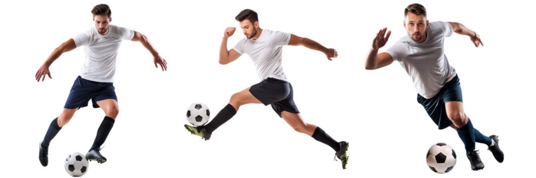 footballers in action, soccer players