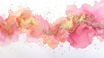 Delicate splashes of rose and gold intertwine