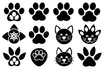Fototapeta premium set of silhouettes of animals