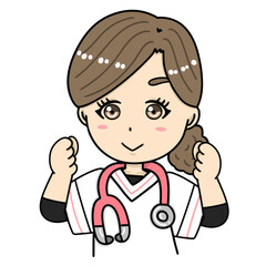 応援する看護師のイラスト