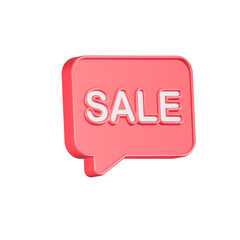 sale text bubble promotion marketing 3d icon