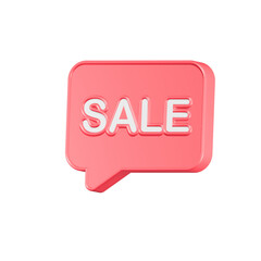 sale text bubble promotion marketing 3d icon