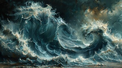 Dynamic wave crashing against the shore