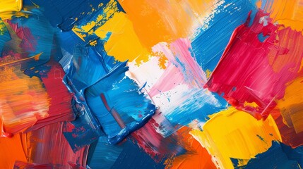  an abstract acrylic paint texture background with bold strokes and vibrant color contrasts