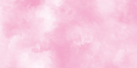 Bright pastel pink colored painted grunge texture background, smooth and stained paper pink smoke, Paint leaks and ombre effects Hand painted abstract pink watercolor background.