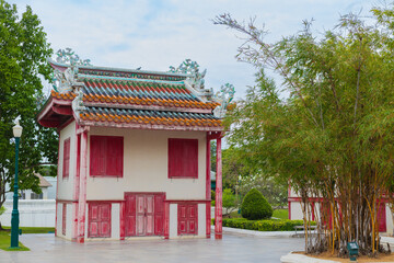 Small Chinese style house near Wehart Chamrunt at Bang Pa-In Palace in Ayutthaya, Thailand