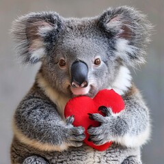 "Koala Holding a Heart: A Symbol of Love and Conservation"