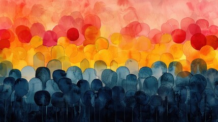 Obraz premium spot flat design front view pattern watercolor Triadic Color Scheme