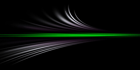 Fototapeta premium Beautiful Abstract dark Background with Speed Silky Green And Gray Wave Shapes