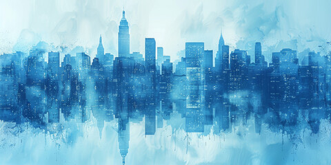 Modern skyscrapers of a smart city, architectural background