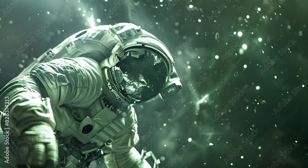 Canvas Prints portrait of astronaut floating in space.