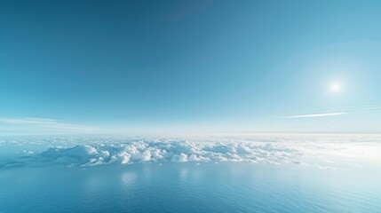 Fototapeta premium Relaxing aerial view of clear sky. Generative AI.