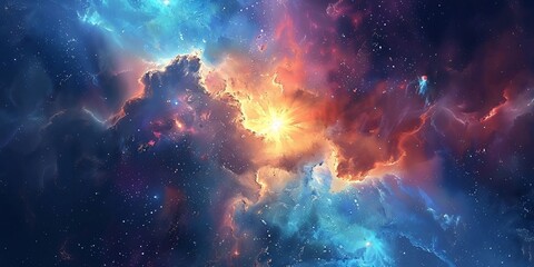 "Galactic Nebula Artwork: A Beautiful Astronomical Illustration"
