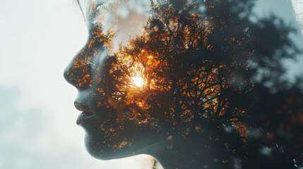 Play with opacity levels of the two exposures to create a balanced image where both concepts are clear