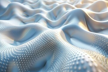 Mesmerizing White Waves with Silver Accents and 3D Effect