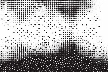 Grainy grunge stippled black half tone vector dots textured pattern on white background