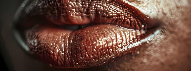 Close-Up of Lips with Texture