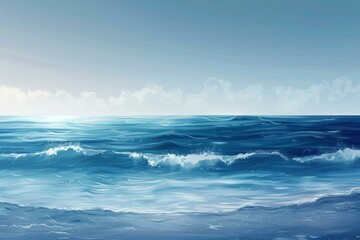 Fototapeta premium Blue sea and blue sky