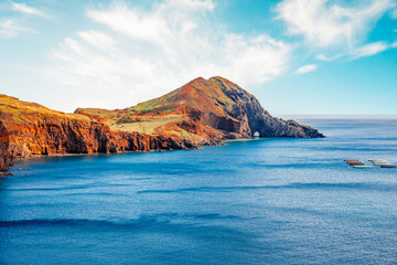 Scenic ocean landscape. Vereda da Ponta de Sao Lourenco or Ponta de Sao Lourenco in Madeira island,...
