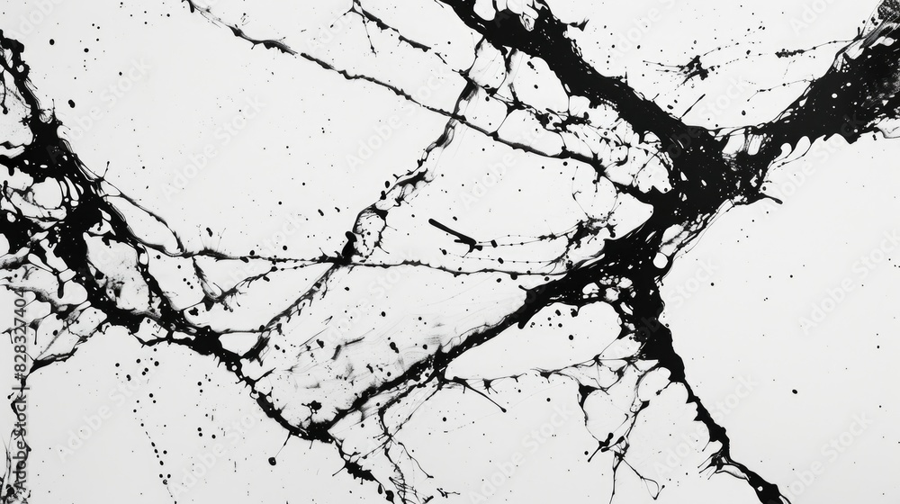 Poster black ink on white paper with a marble effect ideal for web and game design pen ink closely photogra