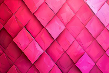 Playful geometric diamond shapes in hot pink, adding vibrancy and energy.