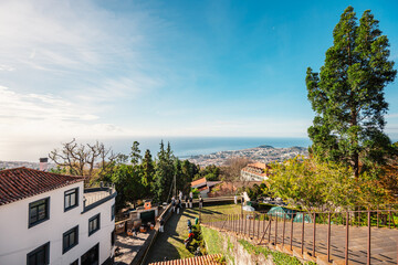 Fototapeta premium Church of Lady of Monte in Funchal, Portugal. Igreja de nossa senhora do monte church