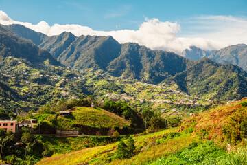 Views from Cabo de Larano viewpoint and Vereda do Larano coastal hiking trail. Cliffs atlantic...