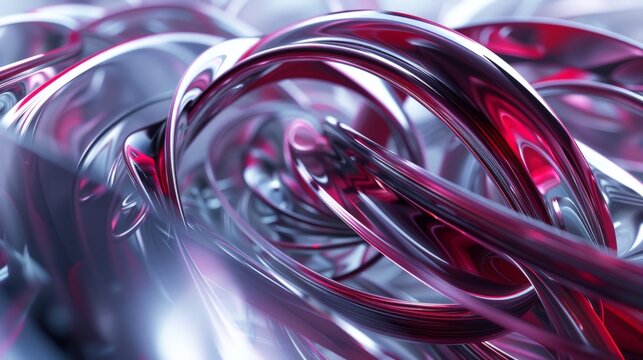 An abstract image showcasing a chaotic composition of 3D spiral lines with a glossy finish. The intricate and dynamic layout creates a visually captivating background.