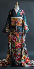 Naklejka premium A kimono with a floral pattern