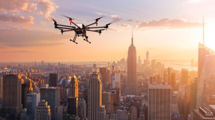 Innovative AI-powered drone flying autonomous