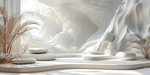 White backdrops with soft lighting and shadows