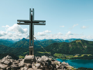 cross on top of mountain