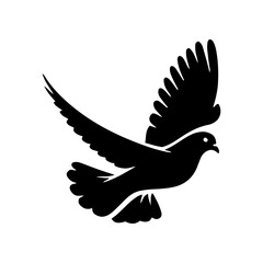 Obraz premium Vector silhouette of bird flying. Freedom concept. simple design