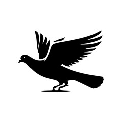 Obraz premium Vector silhouette of bird flying. Freedom concept. simple design