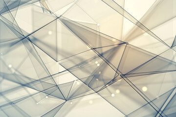 Subtle grey plexus intersections enhance the warm beige wireframe in this modern tech art.