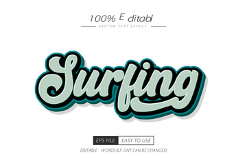 Surfing 3d text effect editable font style