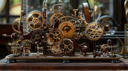 A macro shot of clockwork, focusing on the tiny cogs, springs, and wheels in motion, revealing the complex inner workings of a timepiece.
