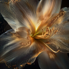 there is a close up of a flower with a black background