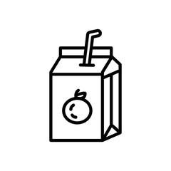 juice box, line icon, isolated background