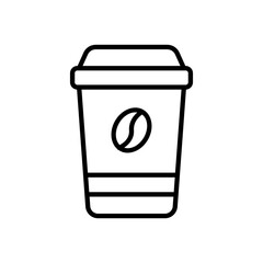 coffee cup, line icon, isolated background