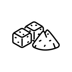 sugar, line icon, isolated background