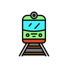 Naklejka premium train, colored line icon, isolated background