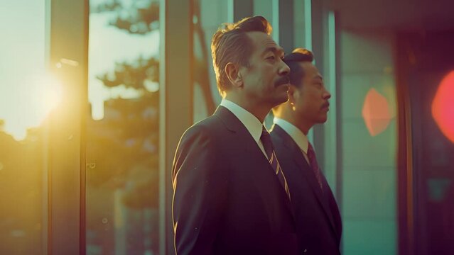 Two agents are waiting for assignments in the meeting room