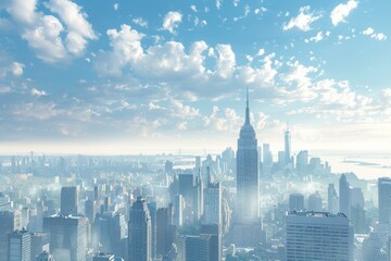 Naklejka premium Iconic New York City Skyline at Sunset