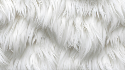 Fototapeta premium A luxurious, long white fur arranged for continuous horizontal and vertical repetition.