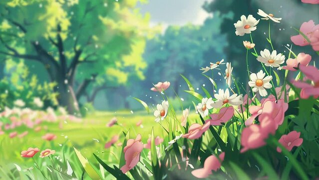 abstract spring beautiful flower border background. Colorful Flower background template.